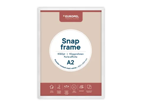 Kliklijst Europel A2 25mm mat wit