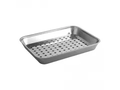 Vlees Lekbak rvs 41x31x5cm Inclusief Rooster