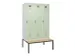 locker met bank,voor scheiding van kleding,HxBxD 2120x1200x815mm,3vak