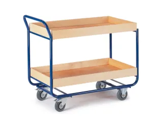 tafelwagen,draagverm. 150kg,2xhouten kist,laadvl. LxB 1000x575mm - 2