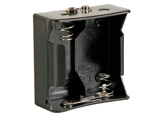 Batterijhouder Voor 2 x D-Cell (Voor Batterijclips)