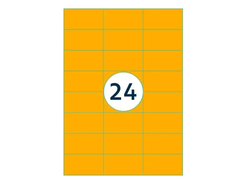 Etiket 70x37mm Fluor Oranje 100 Vel