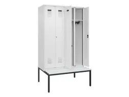 locker met bank,voor scheiding van kleding,HxBxD 2120x1200x815mm,4vak