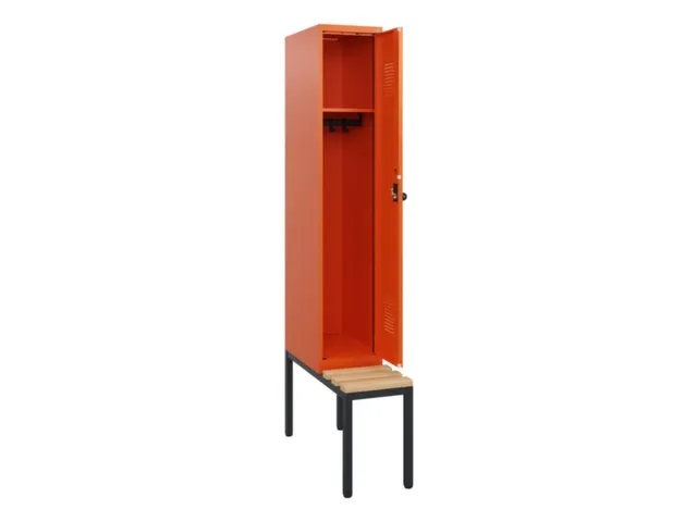 locker met bank,HxBxD 1950x300x815mm,1vak,vak B 300mm,draaigrendel