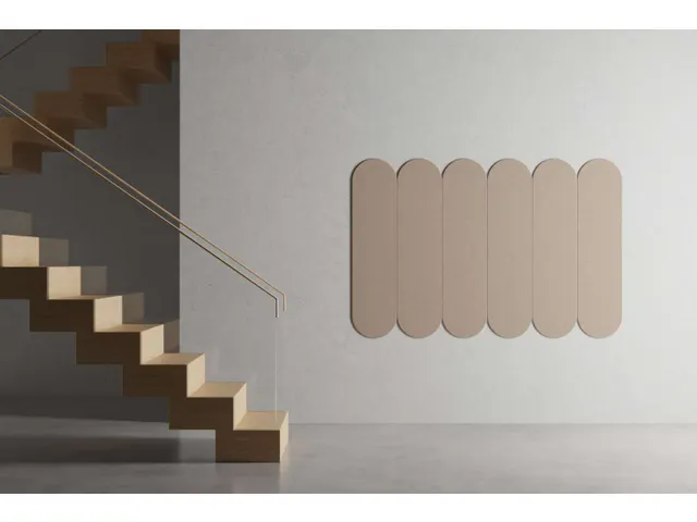 Akoestische PET-vilt ovale stroken beige 30x120cm 6 stuks