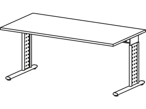 Bureau C-Poot Hxbxd 680-820X1600X800Mm Lichtgrijs