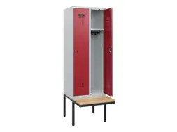 locker met bank,HxBxD 1950x600x815mm,2vak,vak B 300mm,cilinderslot