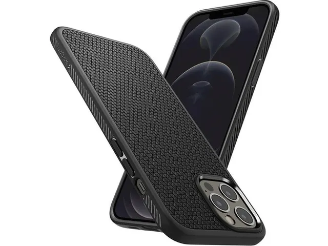 Spigen Case ACS01617 iPhone 12 Pro Max Liquid Air Mat Zwart