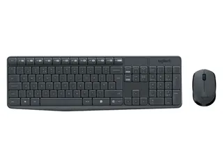 Logitech Draadloos Toetsenbord MK235 QWERTY + Compacte muis Zwart - 1