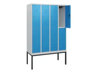 dubbeldekse locker,HxBxD 1950x1200x500mm,4x2vak.,vak B 300mm,cil.-slot - 2