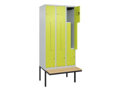 Z-garderobekast,HxBxD 2120x900x815mm,6vak,vak B 300mm,cil.-slot