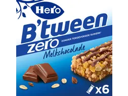 Tussendoortje Hero B'tween melkchocolade zero 6pack reep 20gr