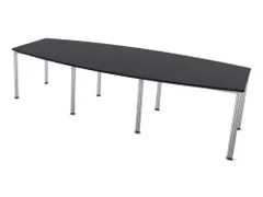 vergadertafel,HxBxD 740x2800x1200mm,vatvormig,CC-zwart