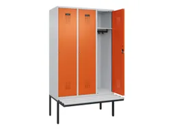 locker met bank,HxBxD 2120x1200x815mm,3vak,vak B 400mm,cilinderslot