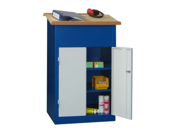 Massieve Lessenaarkast 1100/1200x700x600mm Ral 7035 Front Ral 5010