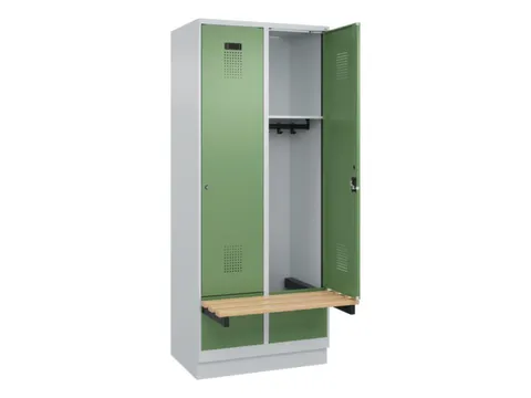 locker met bank,HxBxD 1950x800x815mm,2vak,vak B 400mm,cilinderslot
