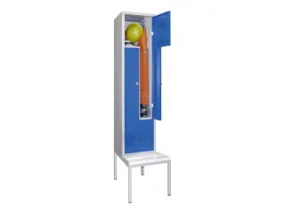 Z-garderobekast,HxBxD 2100x400x800mm,vak B 400mm,RAL7035,front RAL5010 - 2