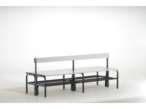 dubbele zitbank,HxLxD 770x1500x725mm,alu. lijsten,frame staal RAL7016