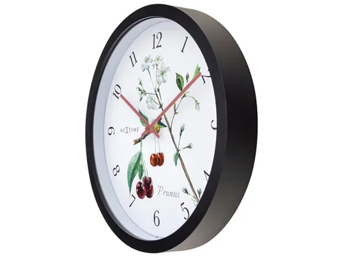 Buitenklok Nextime dia 30.5cm Prunus cijfers, zwarte rand witte wijzer
