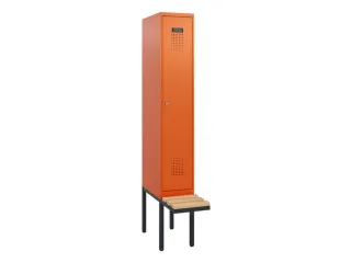 locker met bank,HxBxD 1950x300x815mm,1vak,vak B 300mm,cilinderslot - 2