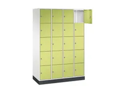 lockerkast,HxBxD 1950x1220x500mm,4x5vakken,cil.-slot,sokkel