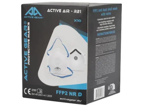 Active Gear FFP2 NR D Stofmasker met Ventiel Doos met 10 Stuks