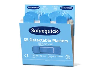 Pleisters Salvequick blauw detectabel refill 35 Stuks - 9