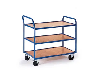 tafelwagen,draagverm. 250kg,3etage(s),laadvl. LxB 790x490mm,houtetage - 1