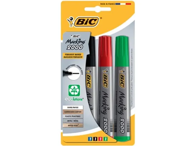 Marqueur permanent 2000 pointe ronde assorti boîte de 4 pièces