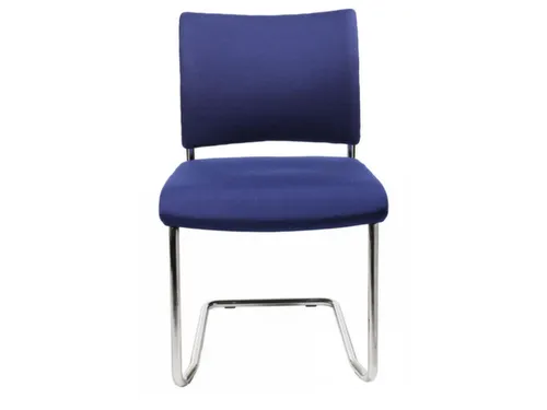 Bezoekersstoel Blauw Stof 450x480x450mm Verchroomd Sledeframe