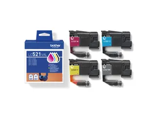 Brother LC-521 Inktcartridges Zwart + 3 Kleuren - 4