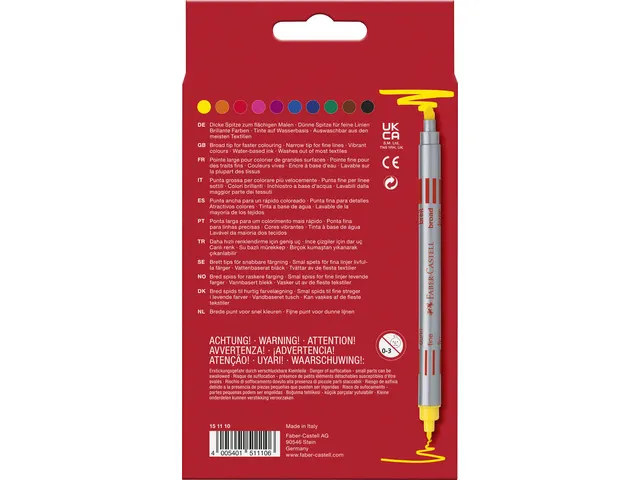 viltstiften Faber-Castell Duo etui met 10 stuks