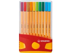 Fineliner STABILO point 88 ColorParade rollerset geel/rood F ass 20st