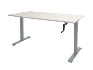 Dextro Slinger Bureau Zit-sta T-poot 160x80 Krijtwit 25mm Alu - 1