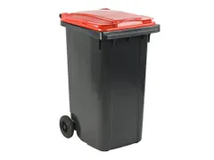 Mini-container 240 Liter Grijs Rood