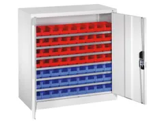 Stellingkast Staalplaat 1000x1000x420mm 6 Legborden 63 Magazijnbakken