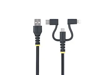 1m Robuuste USB Multi Oplaadkabel zwart - 2