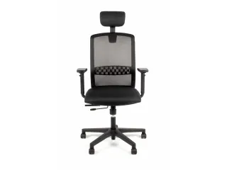 Bureaustoel EN1335 Linea Tekna 01/PT zwart/zwart met Hoofdsteun - 2