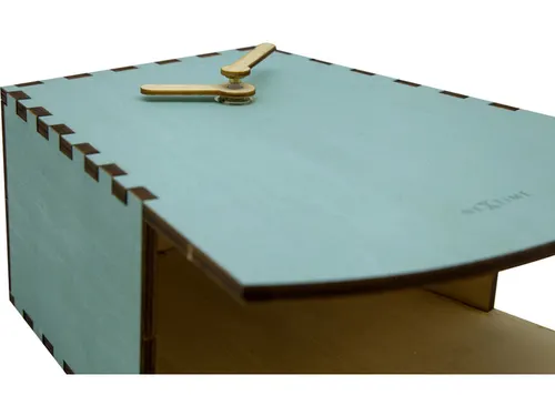 Tafelklok NeXtime Rocky 19.5x18x8.8 cm hout turquoise