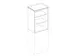 kantoorstelling,opbouwelement,HxBxD 1070x600x445mm,CC-zwart