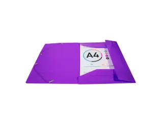 Elastomap met 3 kleppen IDERAMA PP in polypropyleen 5/10de A4 Paars - 3