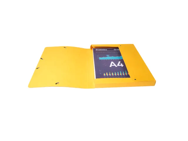 Klasseerdoos glansk. rug 25mm A4 geel