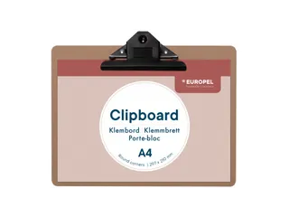 Europel Klembord A4 MDF Liggend Hout - 1