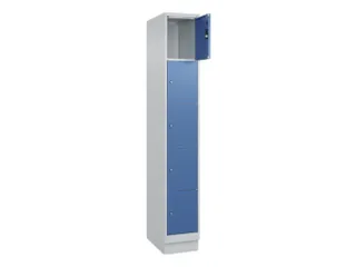 lockerkast,HxBxD 1950x300x500mm,1x5vakken,vak B 300mm,cil.-slot,sokkel - 1