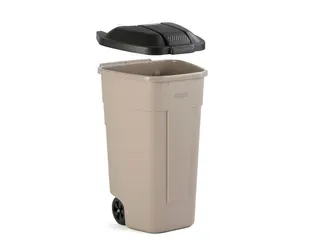 Mobiele container 100 Liter Beige Zwart - 2