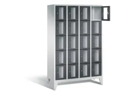 Lockerkast 1850x1190x500mm 4x5 vakken Cilinderslot Poten, RAL7021