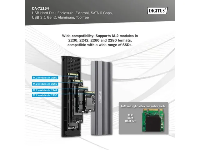 USB-behuizing voor harde schijf extern SATA 6Gbps USB 3.1 Gen2 Alu