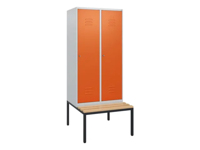 locker met bank,HxBxD 1950x800x815mm,2vak,vak B 400mm,cil.-slot
