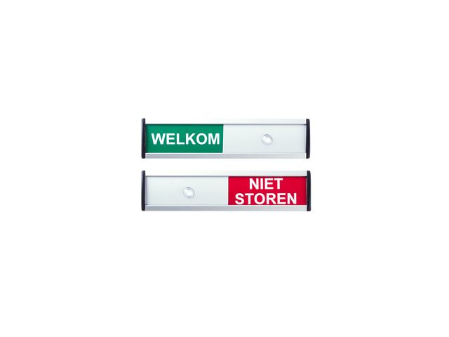 Infobord welkom/niet storen 125x30mm | AanAfwezigheidsbord.nl