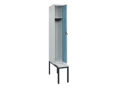 locker met bank,HxBxD 2120x300x815mm,1vak,vak B 300mm,draaigrendel